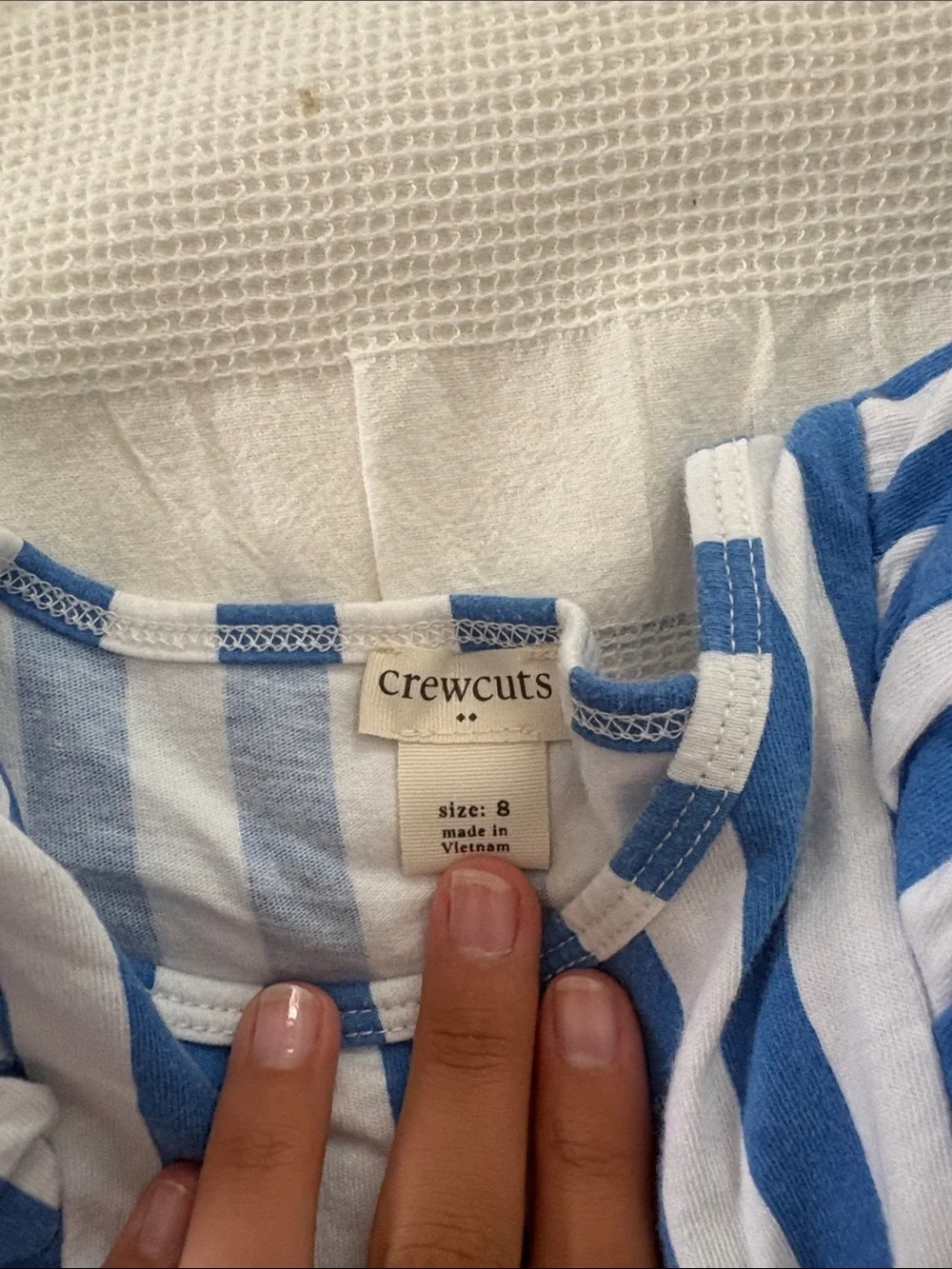 Crewcuts Blue and White Striped Ruffle Sundress